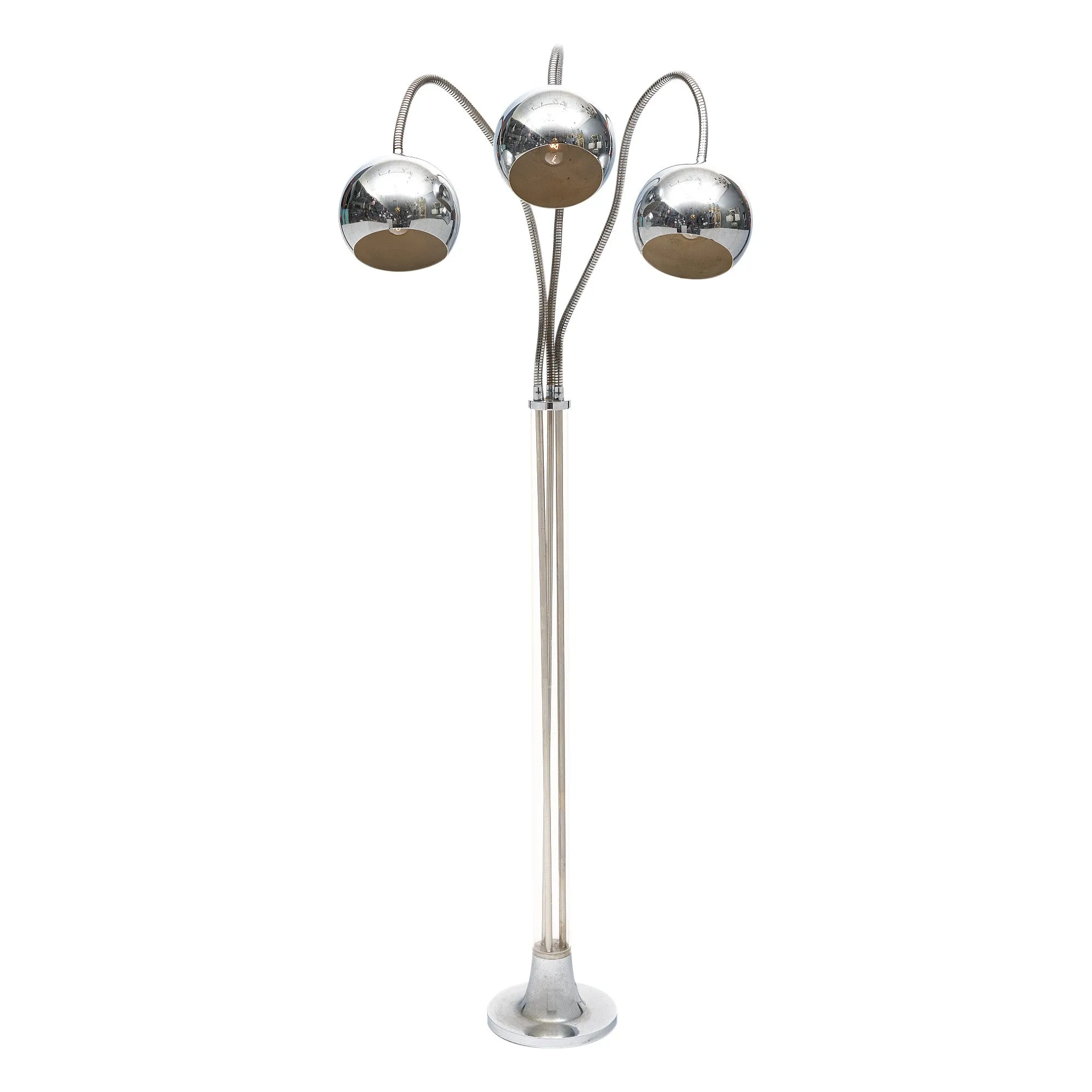 Chromed Vintage Italian Floor Lamp