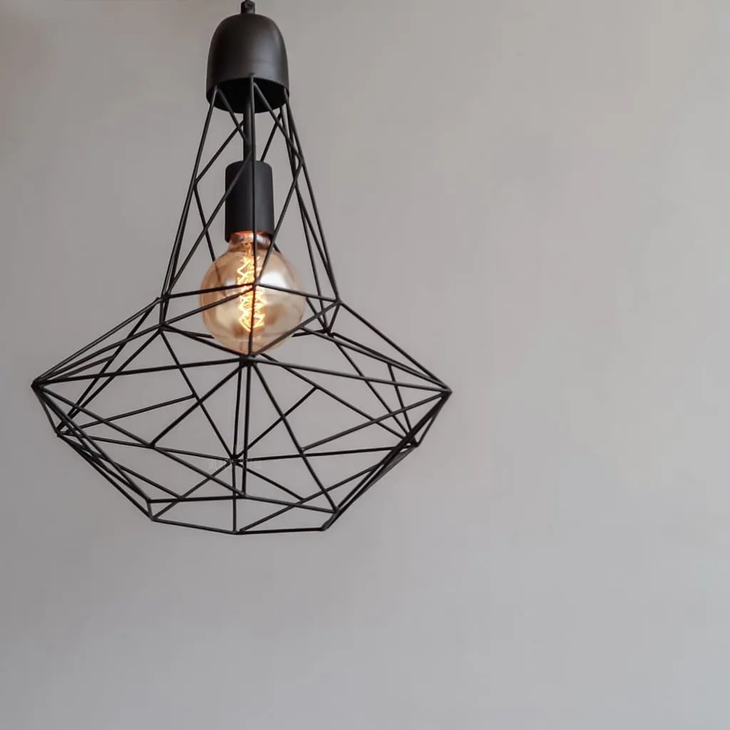 Clh121 Retro Black Industrial Geometric Pendant Light