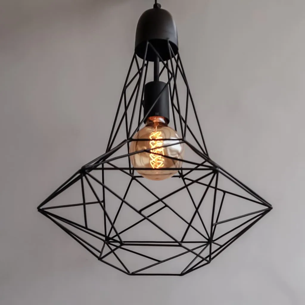 Clh121 Retro Black Industrial Geometric Pendant Light