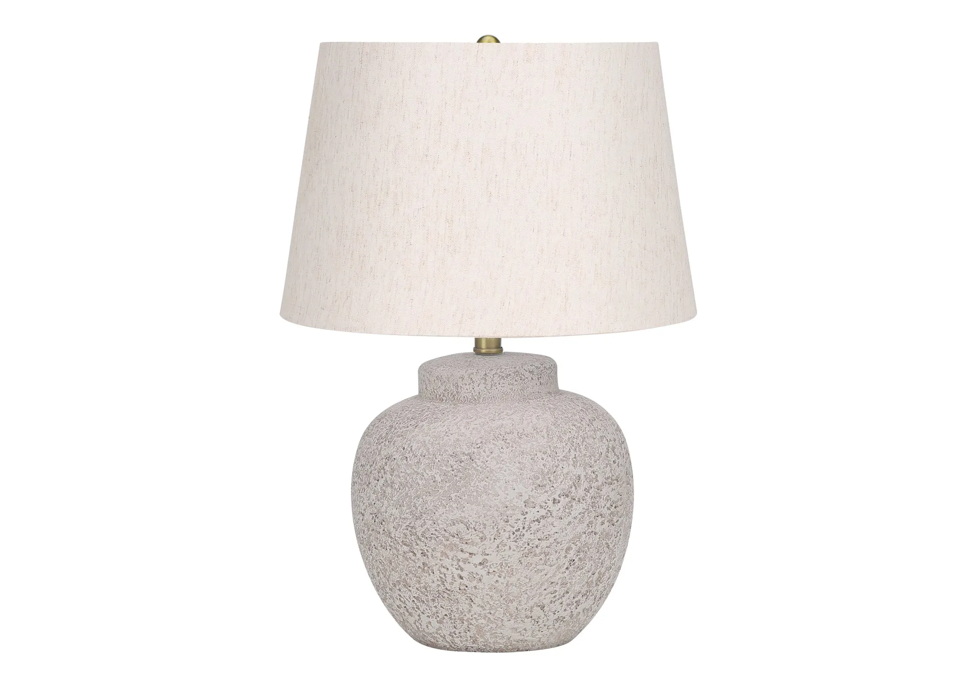 ConcreLight: Modern Cream Concrete Table Lamp, 22"H, with Ivory/Cream Shade