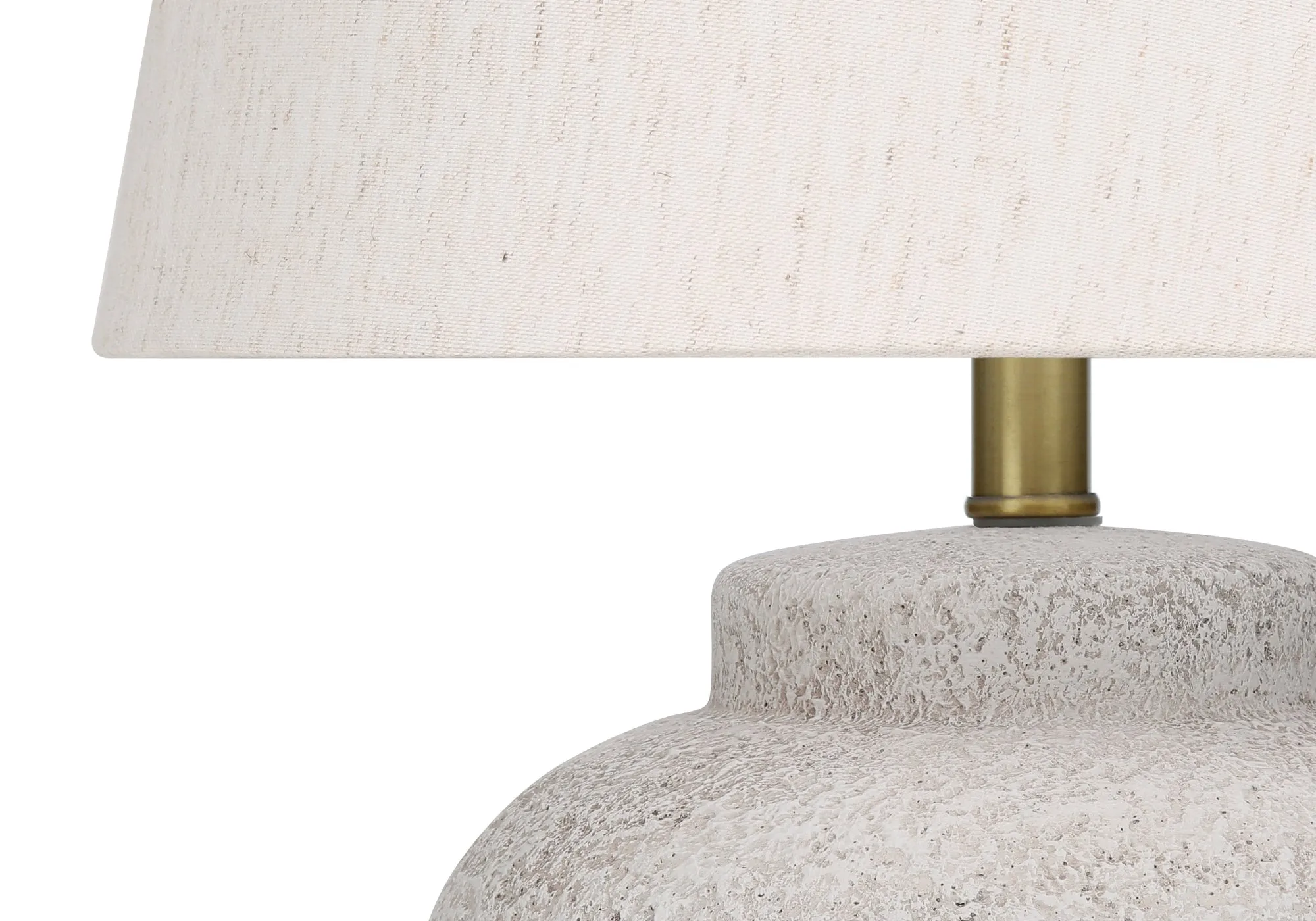 ConcreLight: Modern Cream Concrete Table Lamp, 22"H, with Ivory/Cream Shade