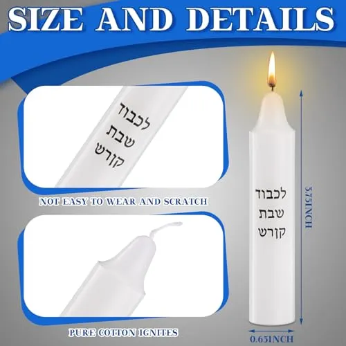 Conelist 12 Pcs Shabbat Candles Traditional Shabbos Candles Shabbat Candlesticks for Hospital Dorm Travel On-to-go Sabbath Candles Ideal Judaica Gifts Shabbos Gifts Passover Gifts