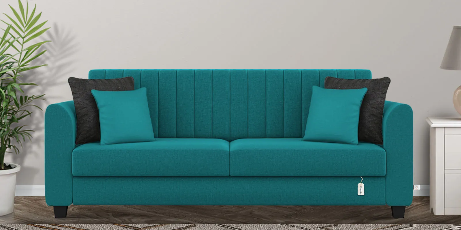 Cosmic Fabric 3 Seater Sofa in Sea Green Colour