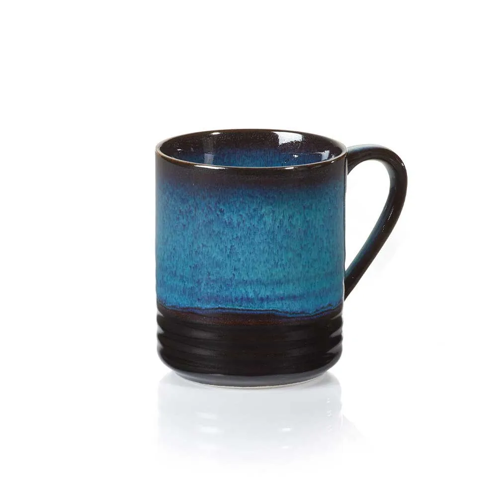 Deep Blue Ceramic Tea Infuser Mug