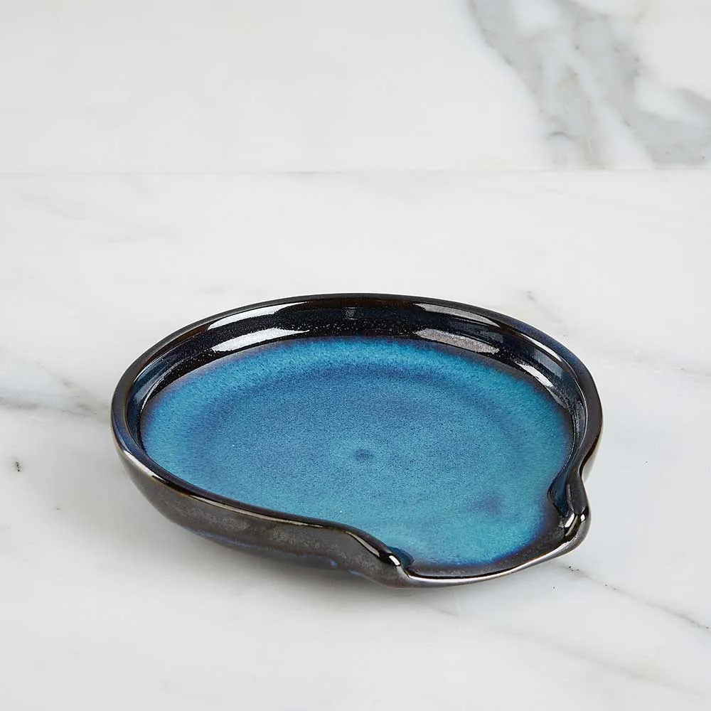 Deep Blue Round Spoon Rest