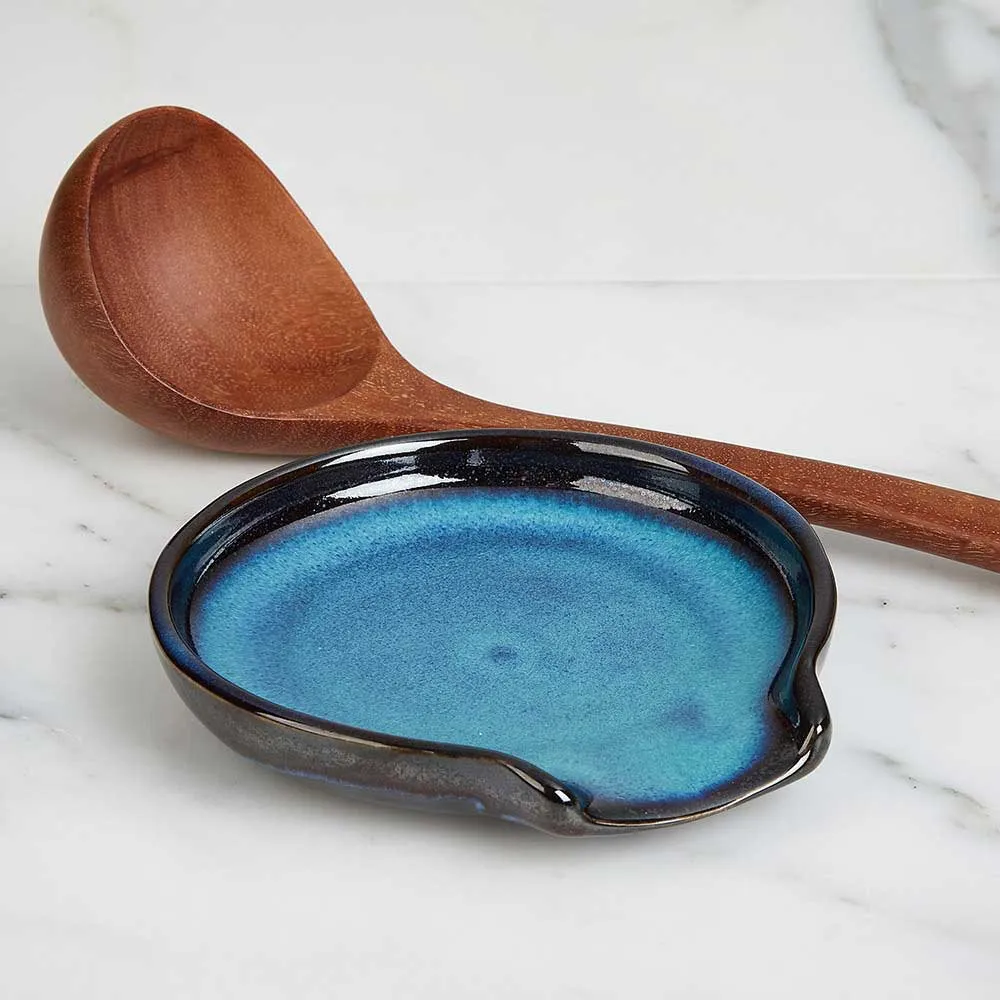 Deep Blue Round Spoon Rest