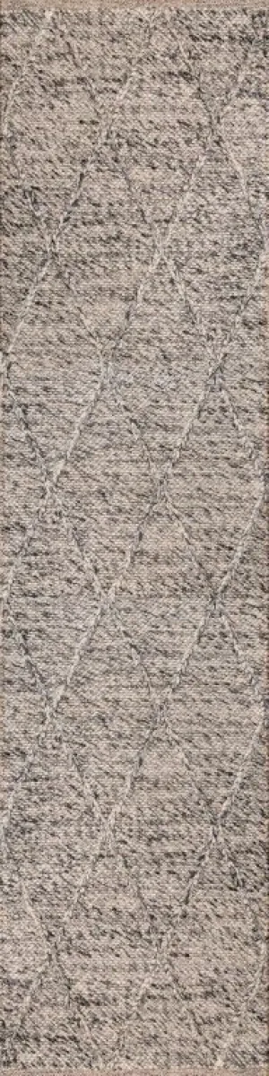 Dianna 320 x 80 cm Wool Hallway Rug - Grey