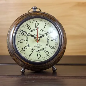 Dynamic Store Wooden Table Top Clock Vintage Style Office Home Decor Item Wedding Gift 6 Inch (Brown)