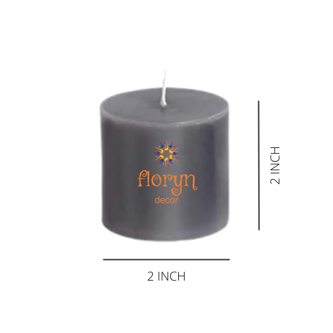 Floryn Decor® Black Pillar Candles set | Especially for Healing, Meditation, Reiki, Chakras Healing | Spell Candle | Intention Candle (Pack of 12, 2by2)