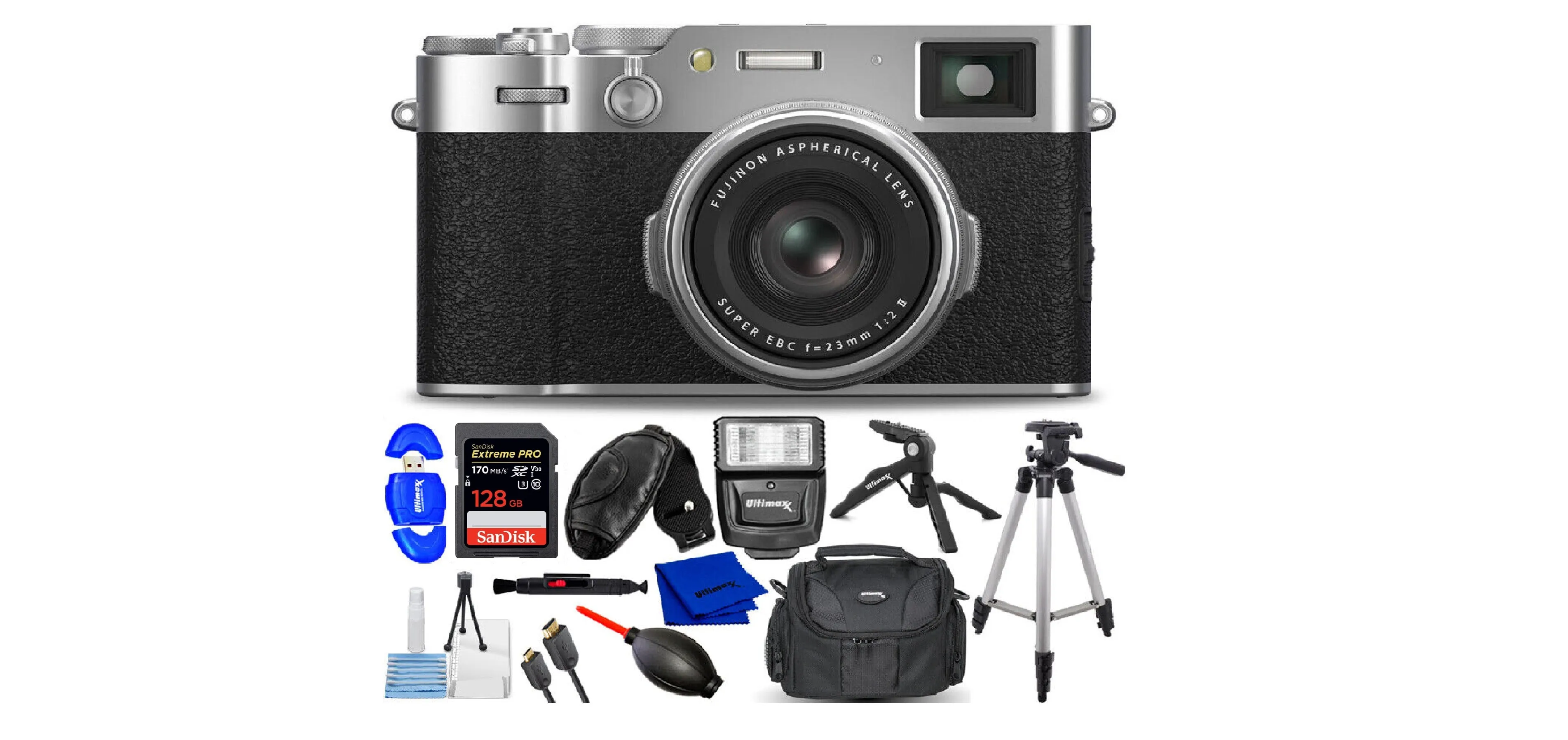 FUJIFILM X100Vi Digital Camera (Silver/Black) - 12PC Bundle