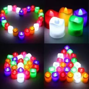 Galaxy Acrylic Led Tea Light Candle Led Diya Multicolored (Pack of 24)