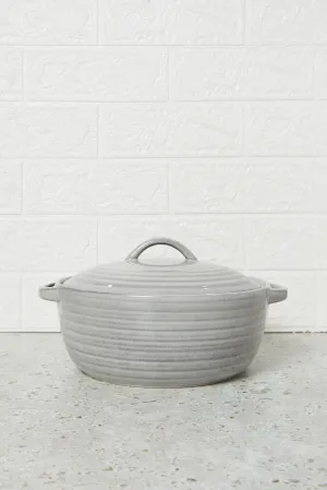 Grey Round Casserole With Lid