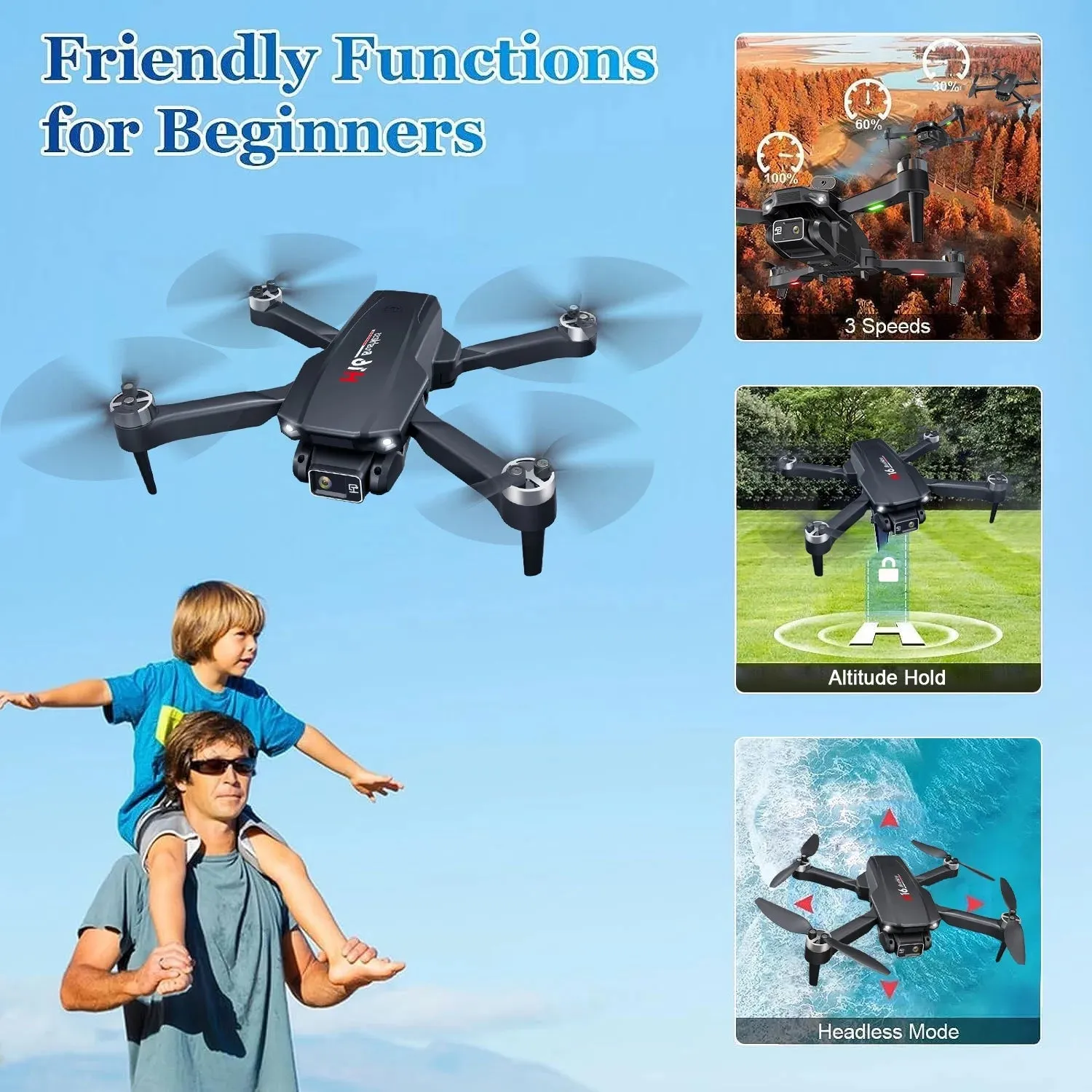 H16 Drone with Camera for Adults 4K, Foldable Drone