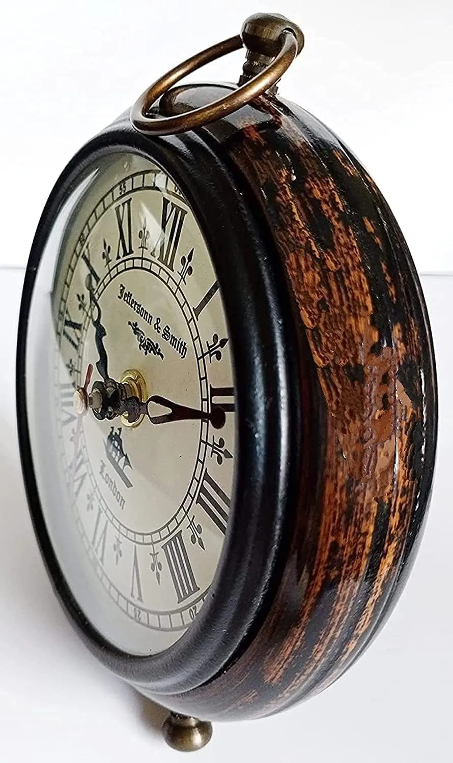 Handmade Antique Wooden Table Top Clock Desk Clock - Unique Priced Antique Style Home & Office Study Living Room Decoration Gift Item (6" Inch Brown)