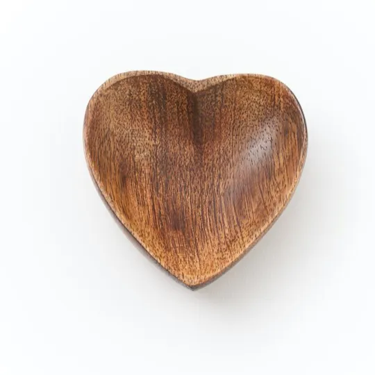 Heart Mango Wood Trinket Dish