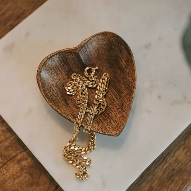 Heart Mango Wood Trinket Dish