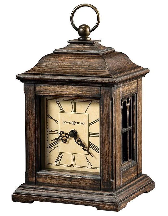 Howard Miller Talia Carriage Mantel Clock - Antique Oak Finish - Aged dial