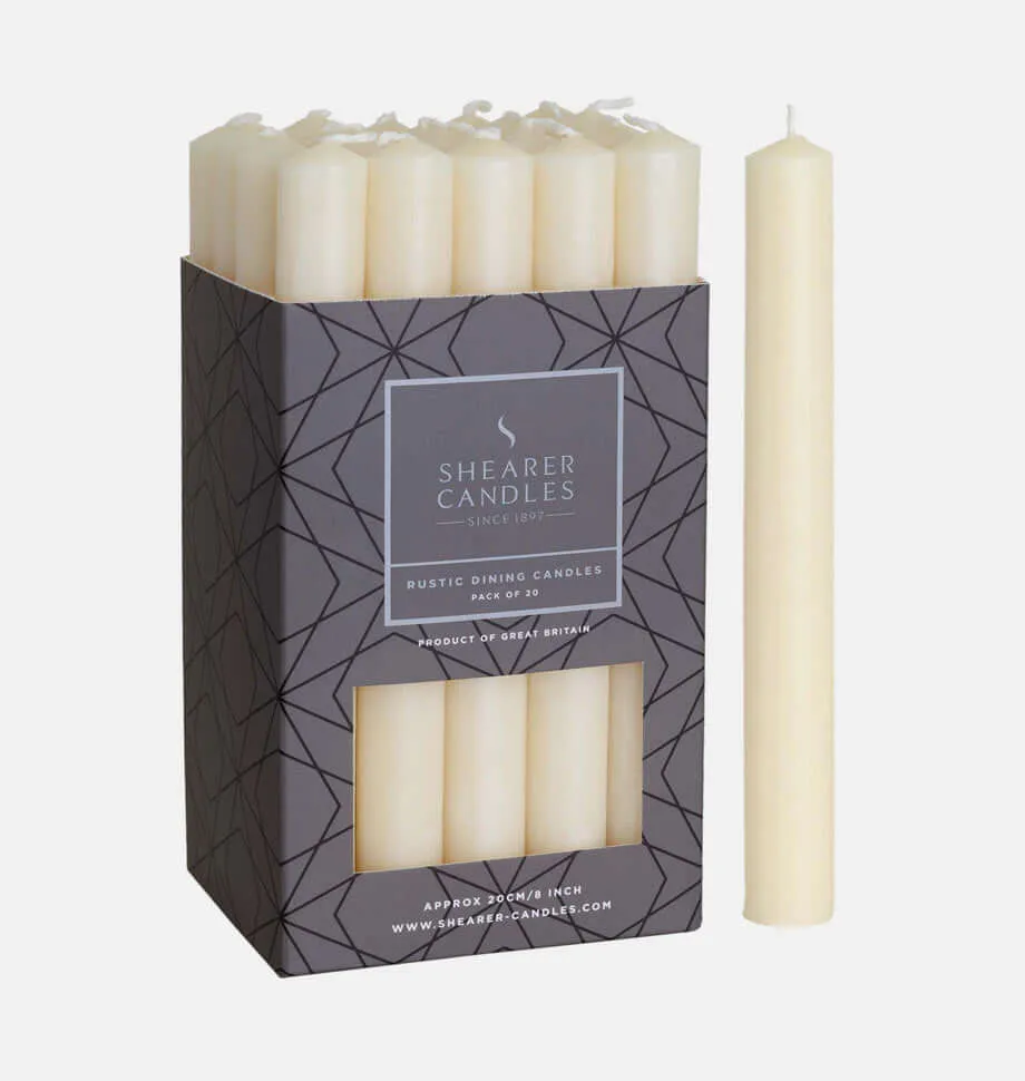 Ivory 8 inch Dinner Candles x 20