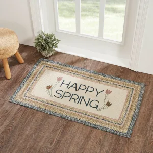 Kaila "Happy Spring" Rectangle Braided Rug 27x48" - with Pad