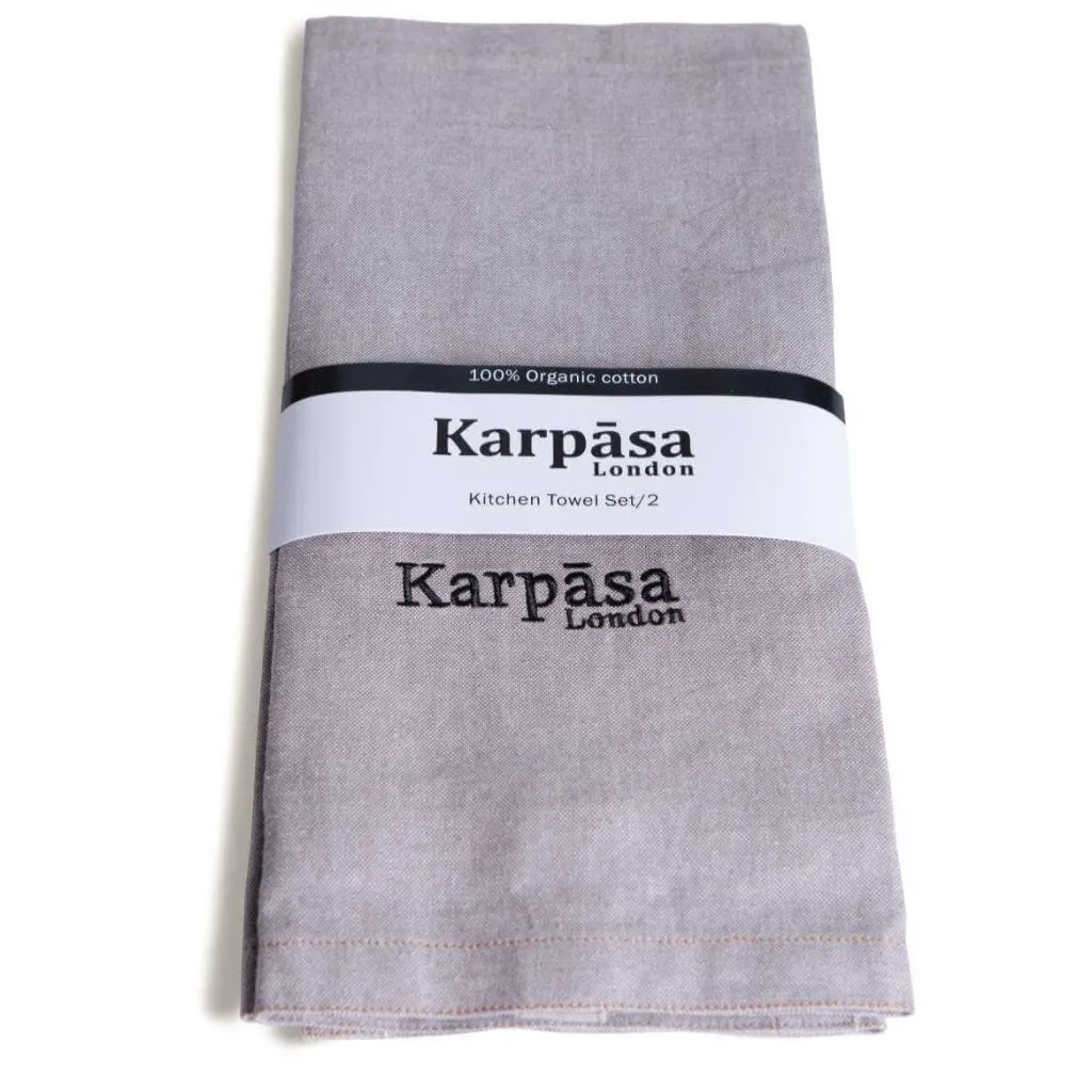 Kitchen Towel Grey - Pack of 2 - Organic Cotton Tea Towels