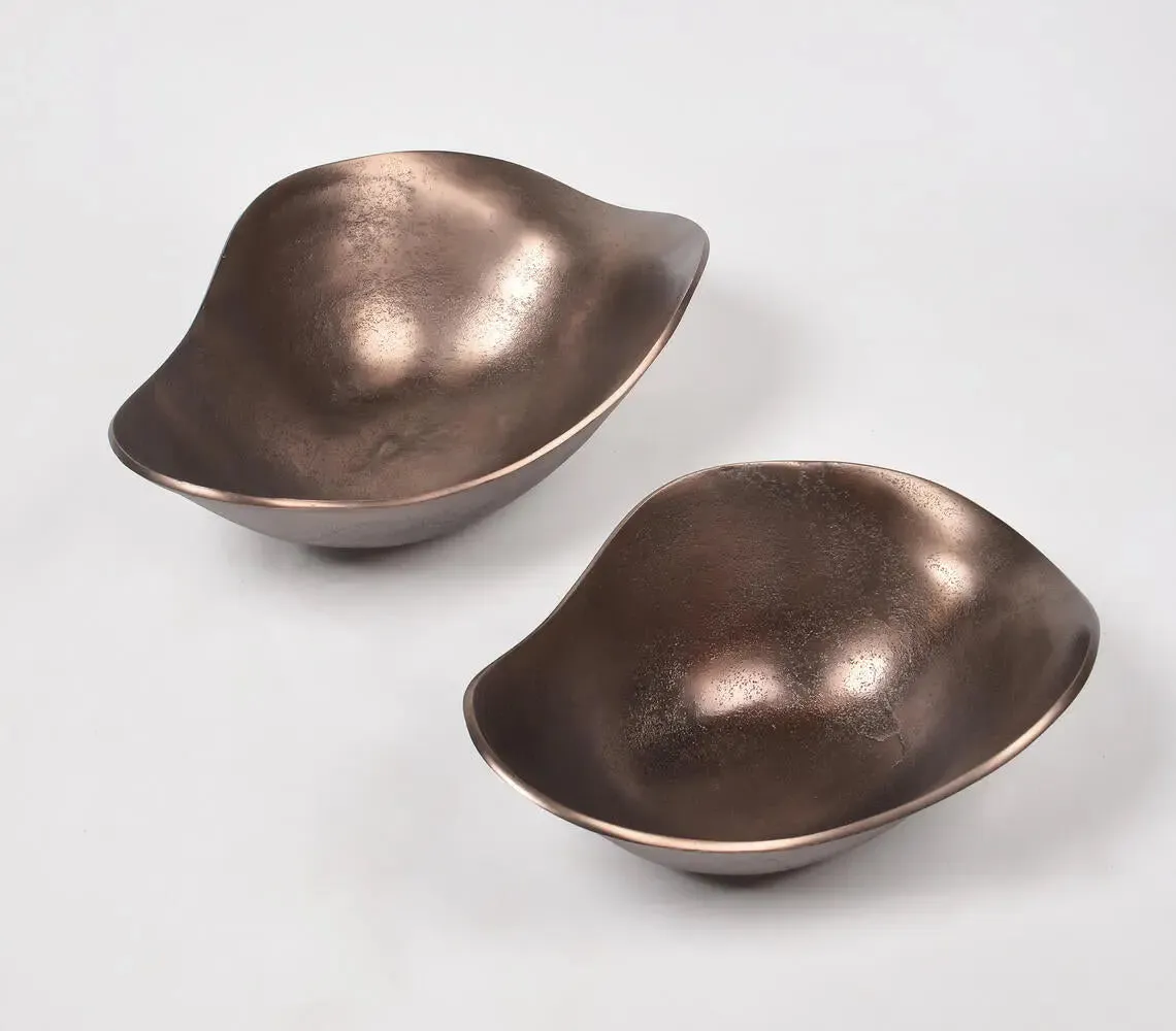 Lacquered Aluminium Abstract Decor Dishes (set of 2)