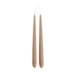 Large Fukai Taper Candles Set of 2 - Latte