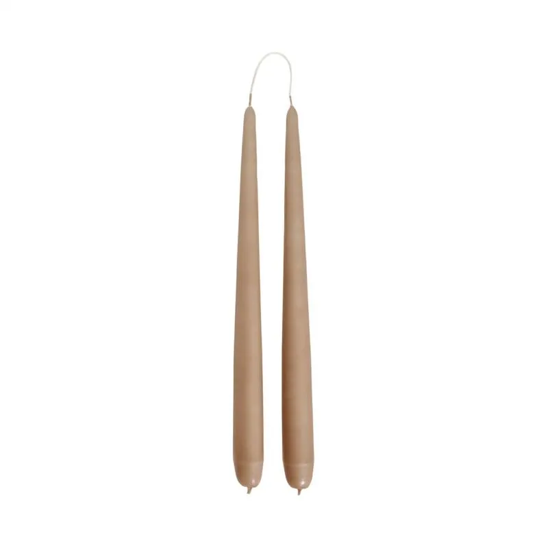 Large Fukai Taper Candles Set of 2 - Latte