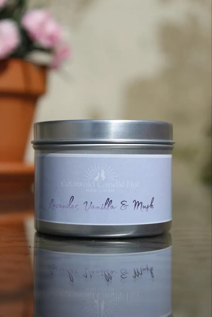 Lavender, Vanilla & Musk Scented Candle Tin