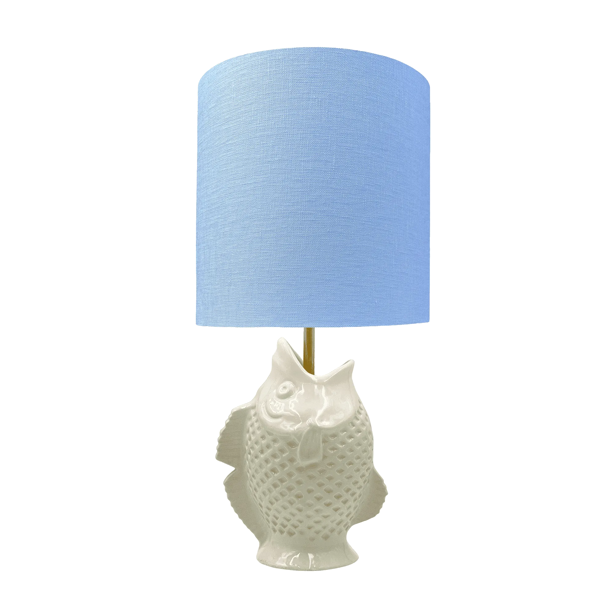 Light Blue Drum Linen Lampshade