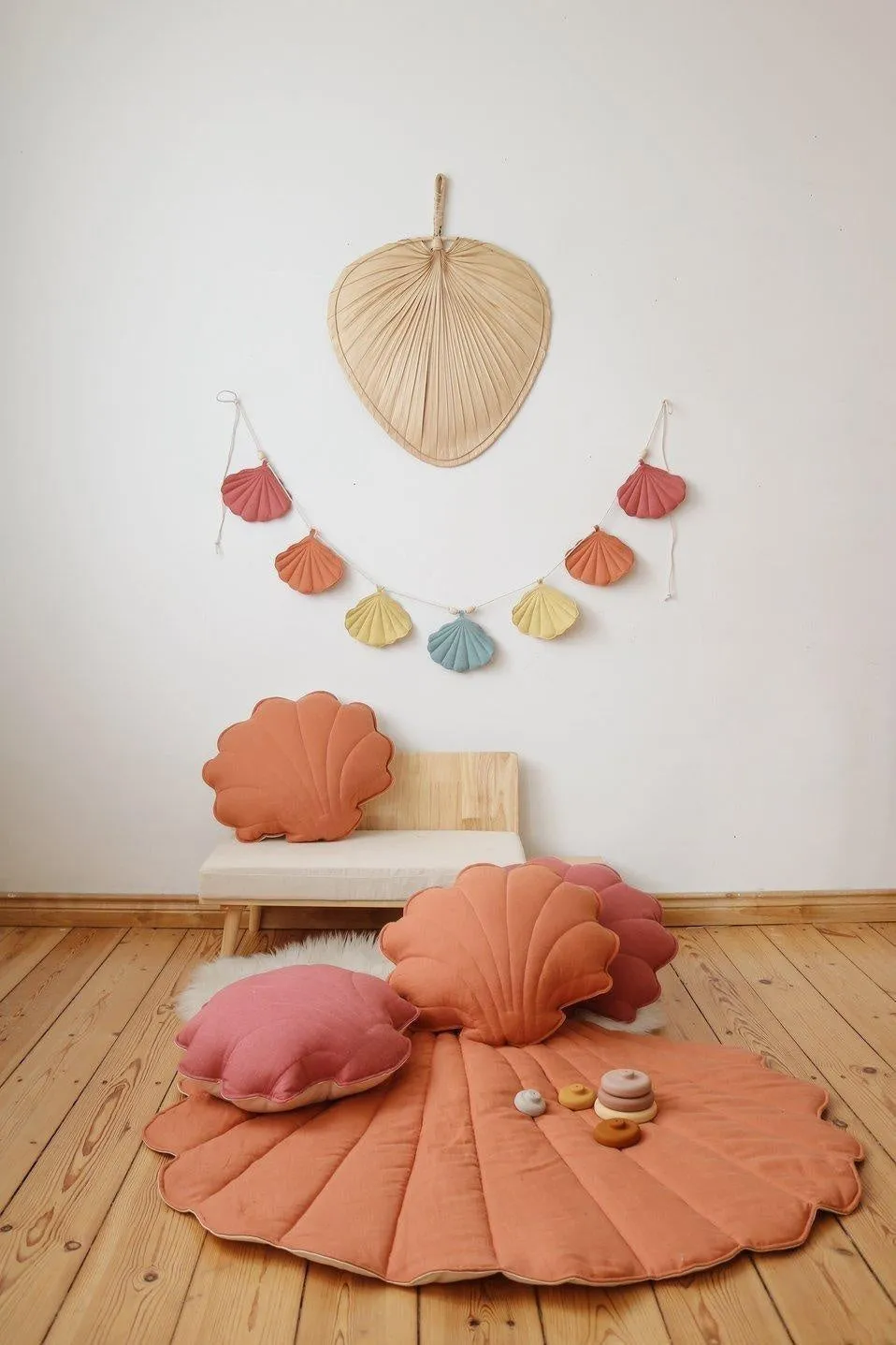 Linen Papaya Shell Mat