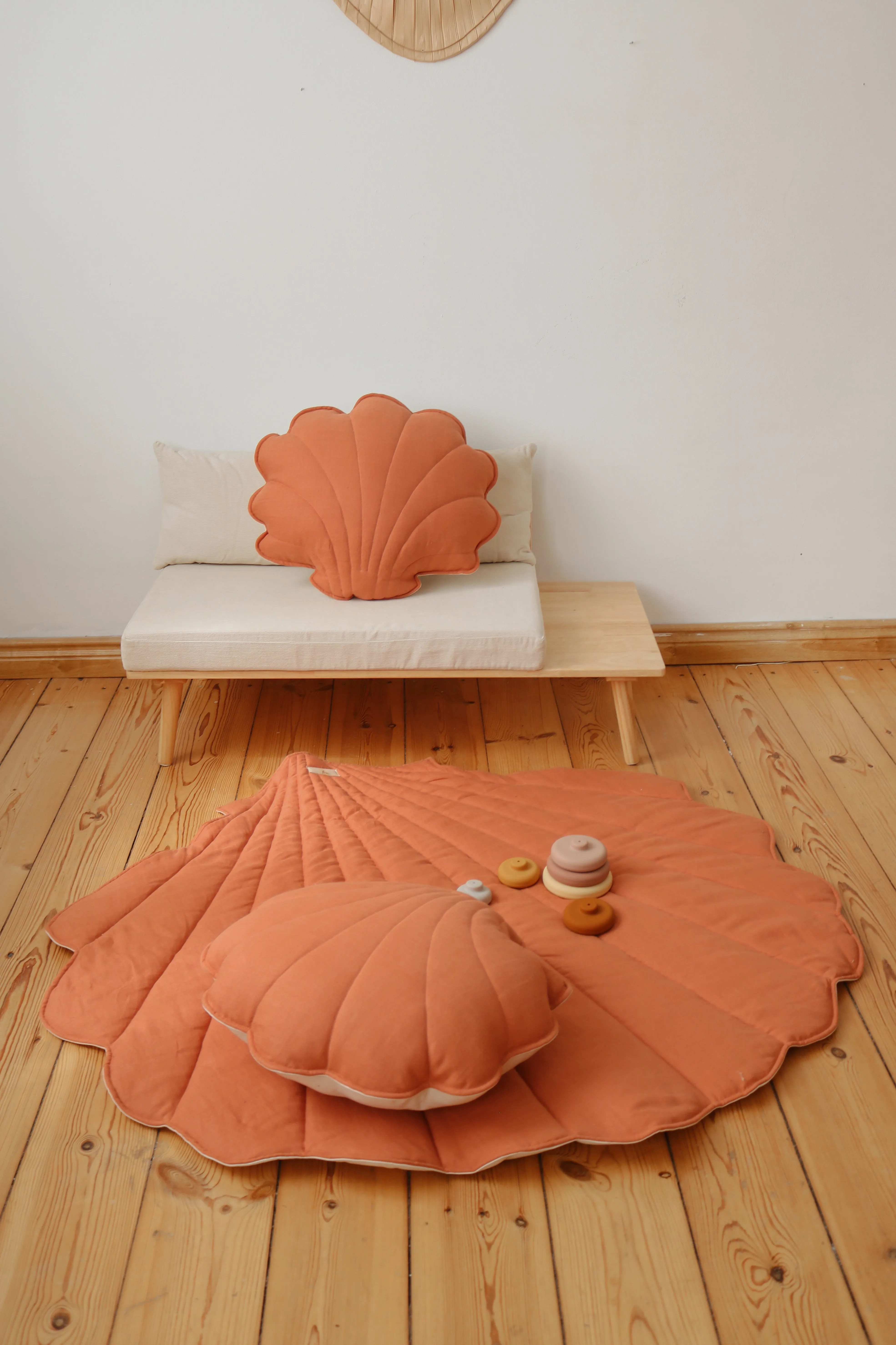 Linen Papaya Shell Mat