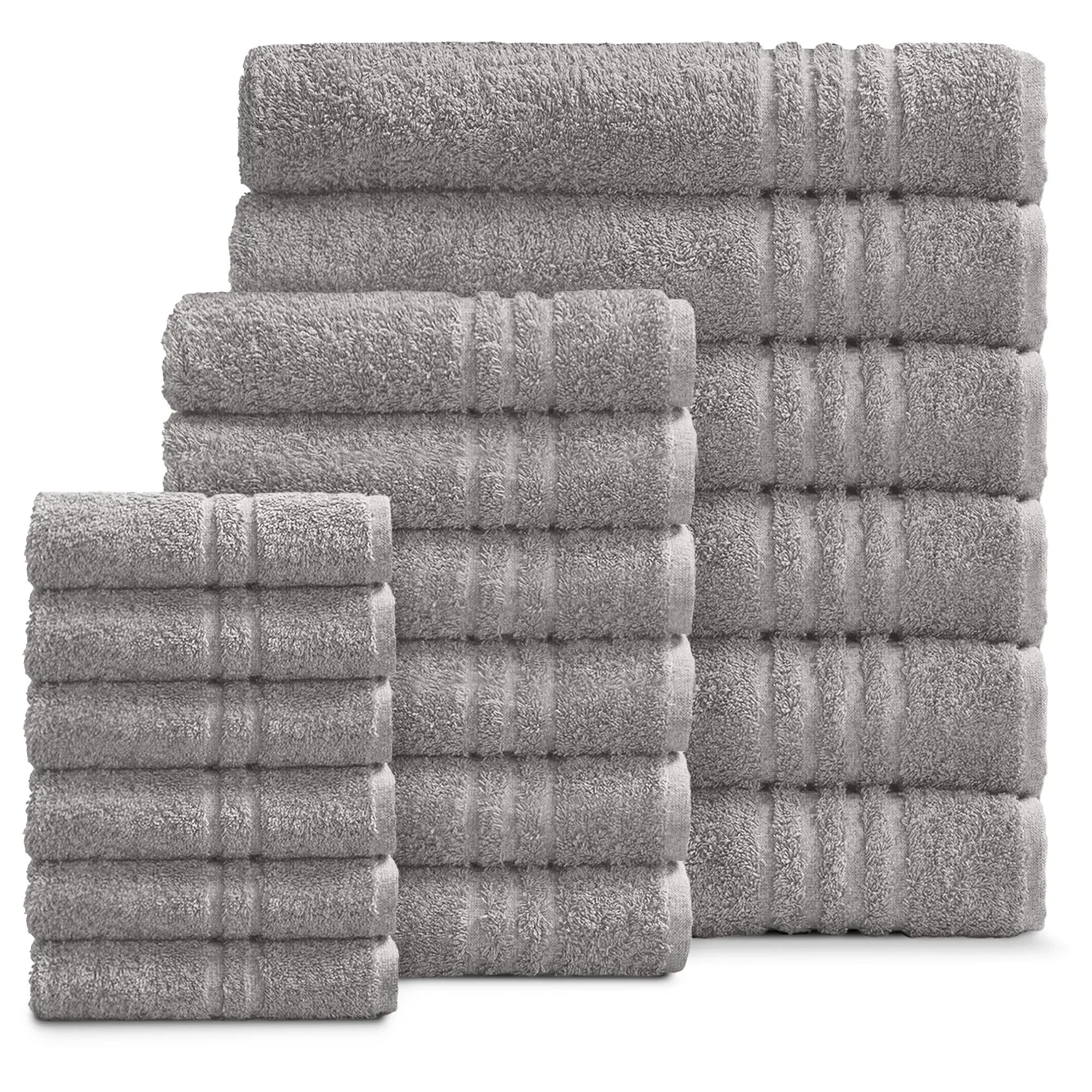 Luxury Cotton 18-Piece Face-Hand-Body Towel Set