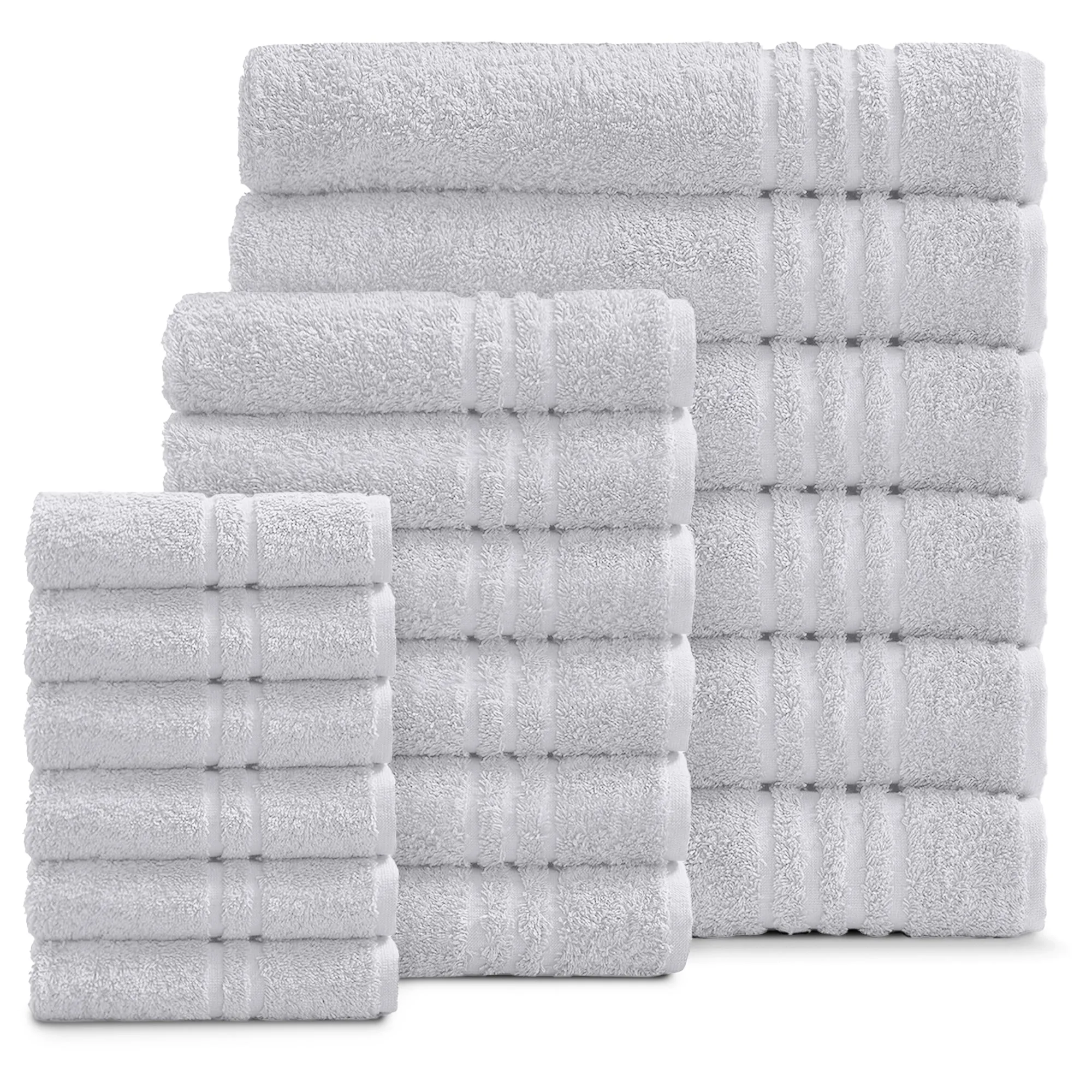 Luxury Cotton 18-Piece Face-Hand-Body Towel Set