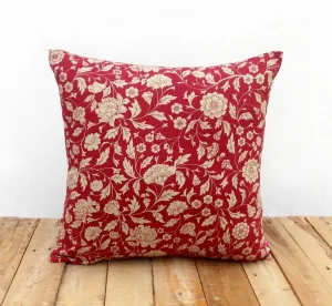 Marsala throw pillow cover, Kalamkari print, Indian ethinic, cotton pillow, sizes available.