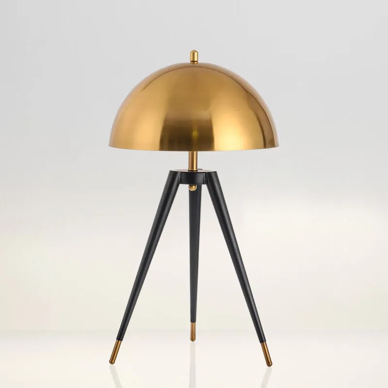 Modern Black and Gold Tripod Table Lamp