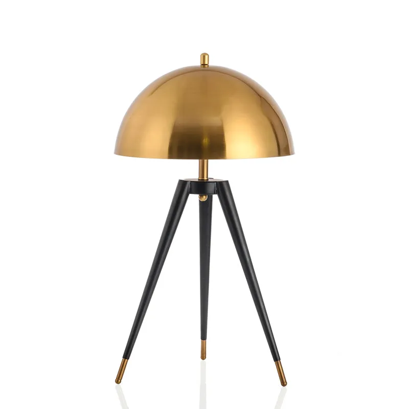 Modern Black and Gold Tripod Table Lamp