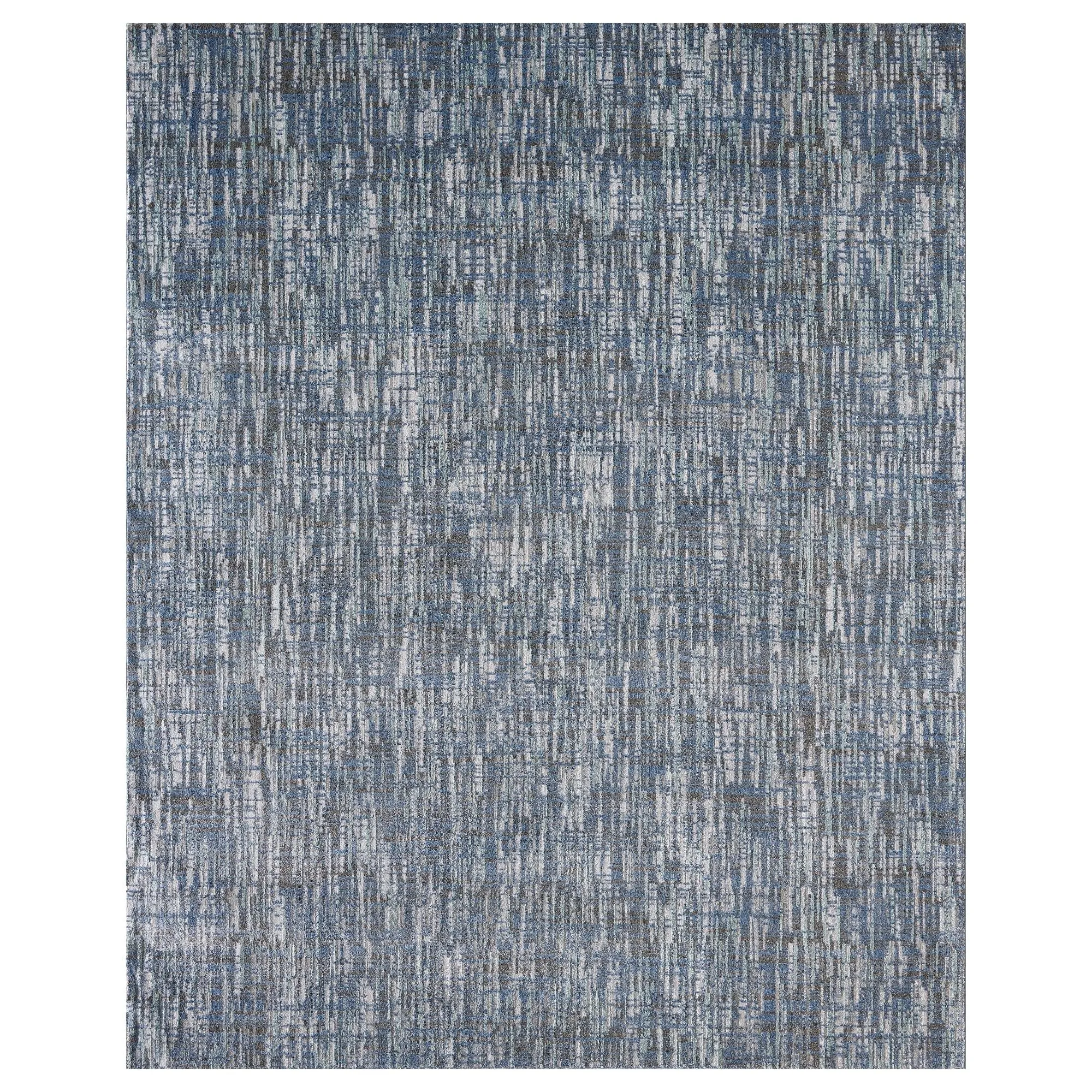 Modern Heathered Charcoal and Navy Rug