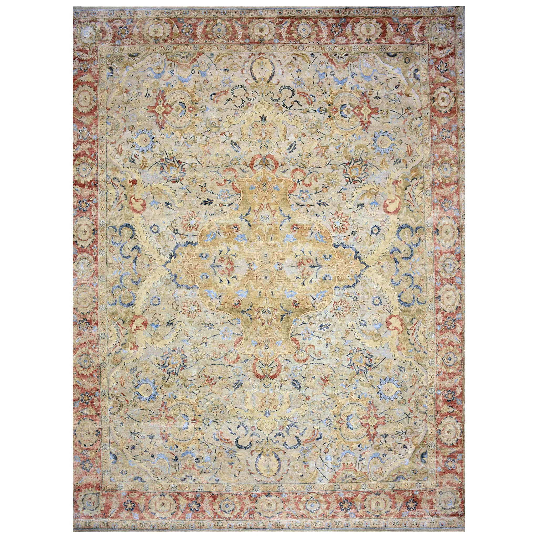 Multi Colored Traditional Silk Rug - 12' x 15'4"