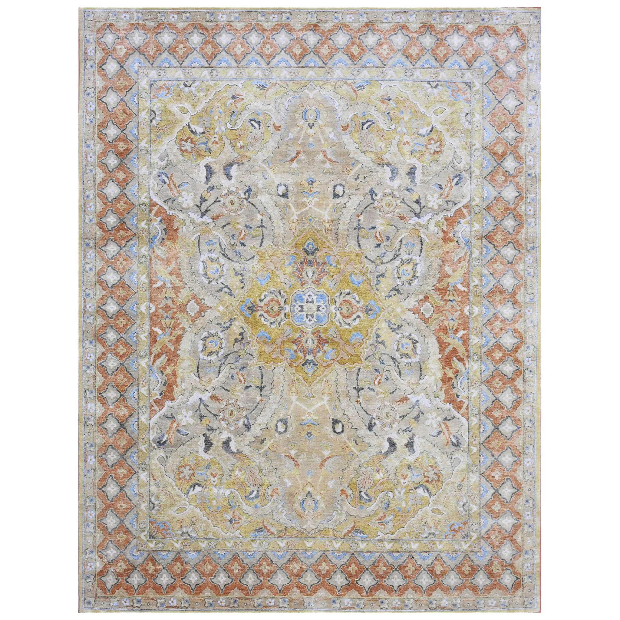 Multi Traditional Silk Rug - 8' x 10'6"