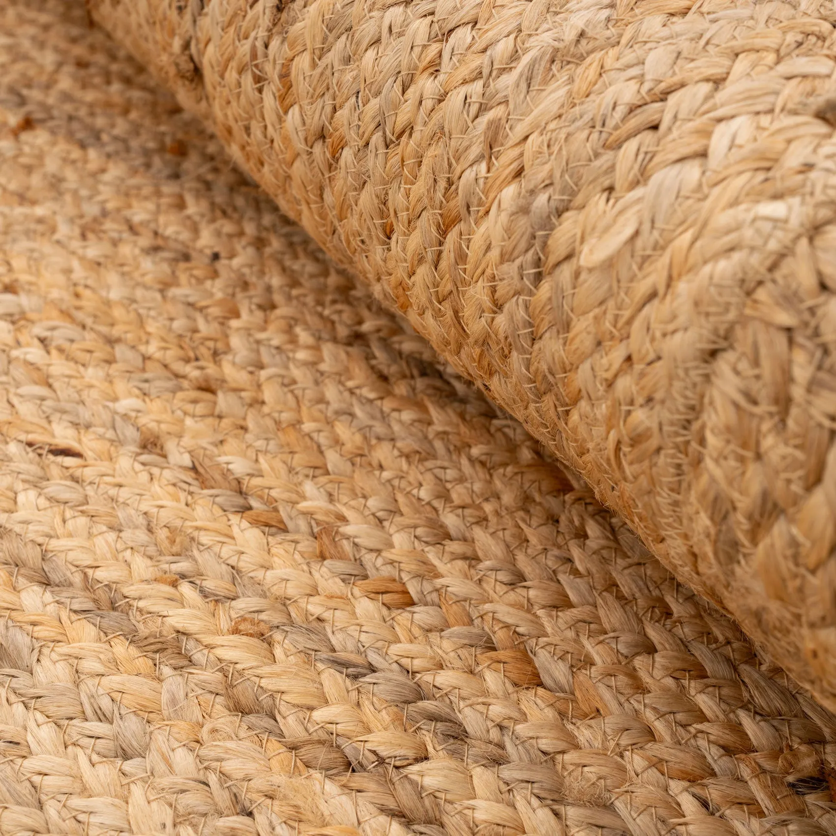 Natural Rounded Edge Jute Rug - Casper