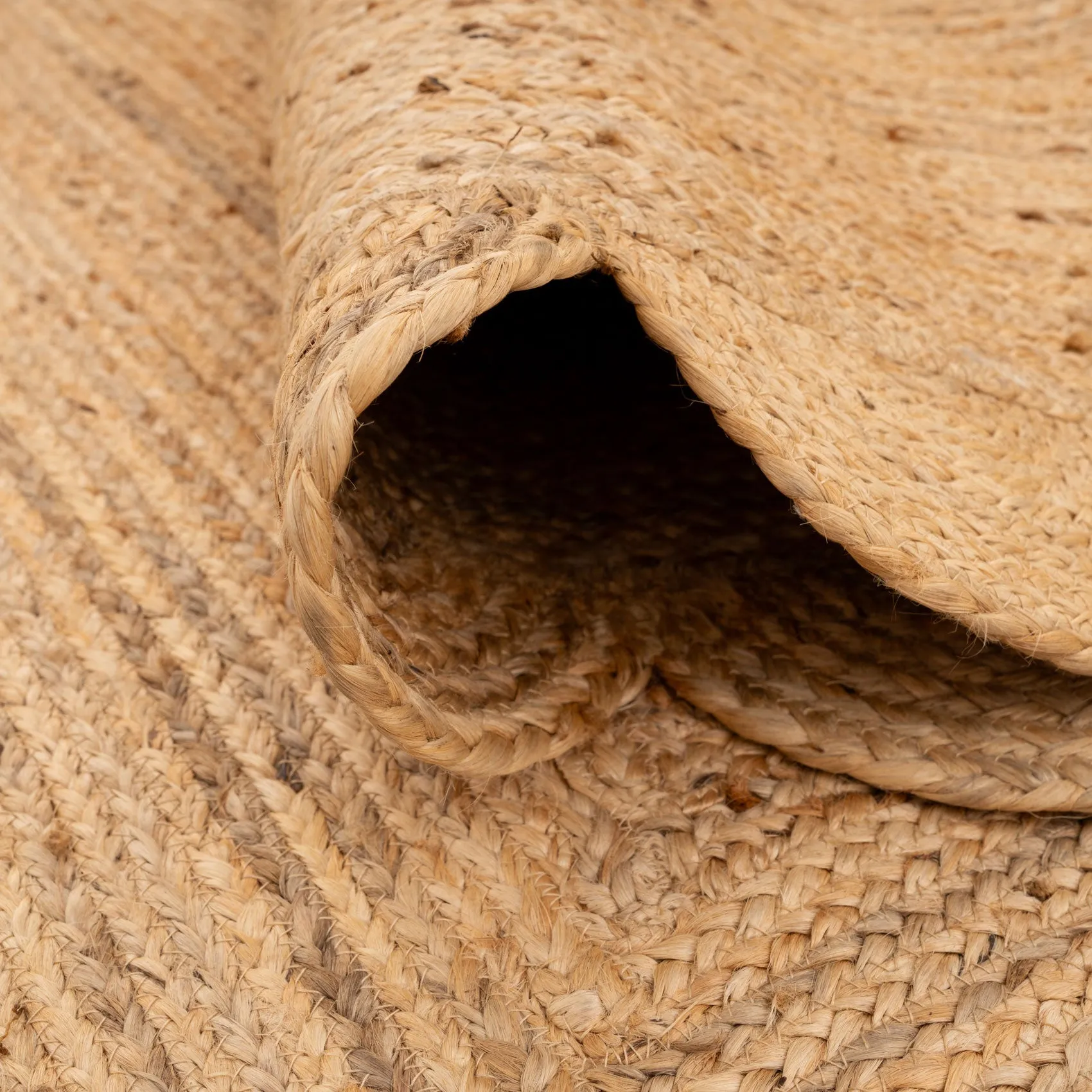 Natural Rounded Edge Jute Rug - Casper