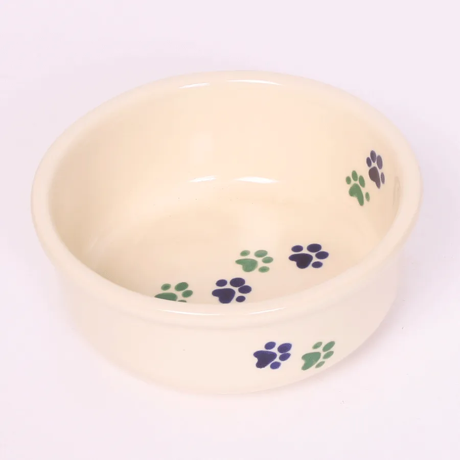 NEW! WALKING PAWS SMALL COOL PET DISH SET by Emerson Creek Pottery Made in USA Set, Small Pet2744