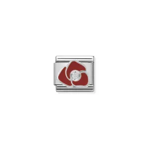 Nomination Composable Classic Link red Rose in Enamel and Stone