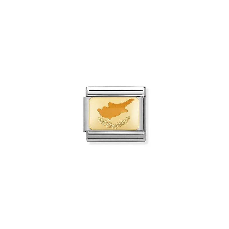 Nomination Composable Link Cyprus Flag, 18K Gold & Enamel