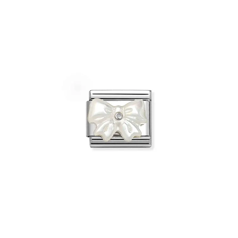 Nomination Composable Link Mother Of Pearl Bow, Silver