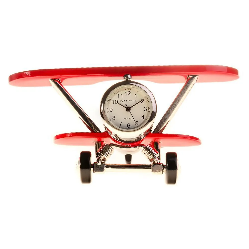 Plane Clock - Black/Red