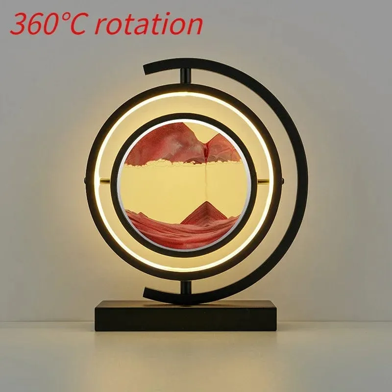 Quicksand Glow: LED Hourglass Art Table Lamp - Unique Decorative Sand Painting Night Light for Bedroom and Home Décor