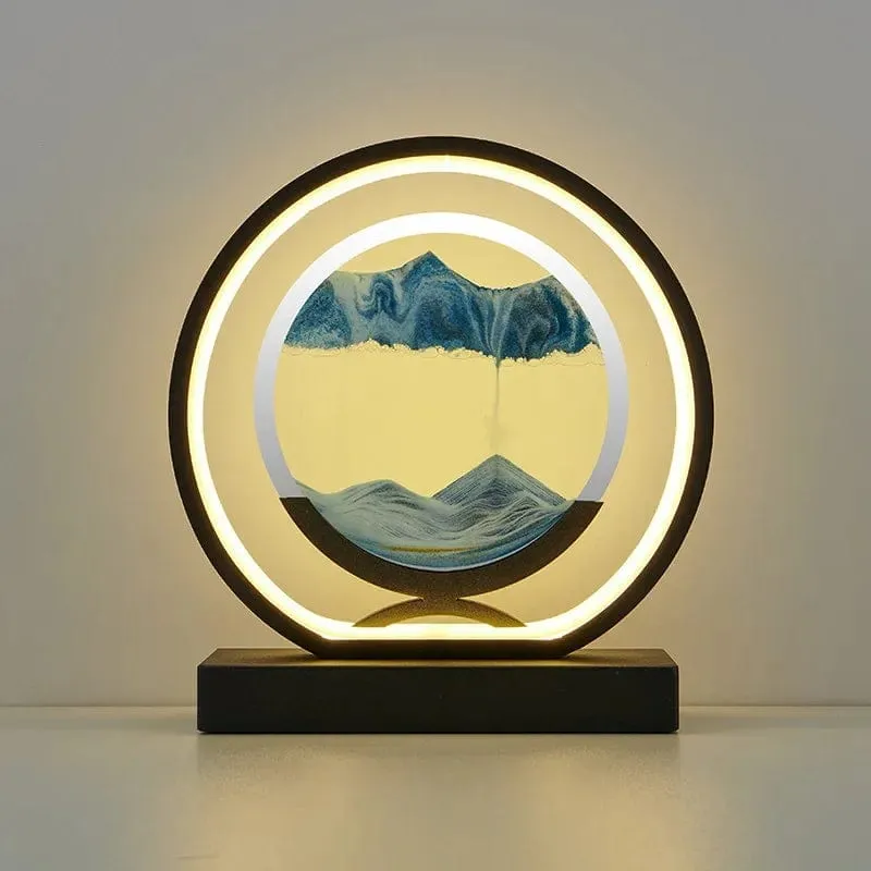 Quicksand Glow: LED Hourglass Art Table Lamp - Unique Decorative Sand Painting Night Light for Bedroom and Home Décor