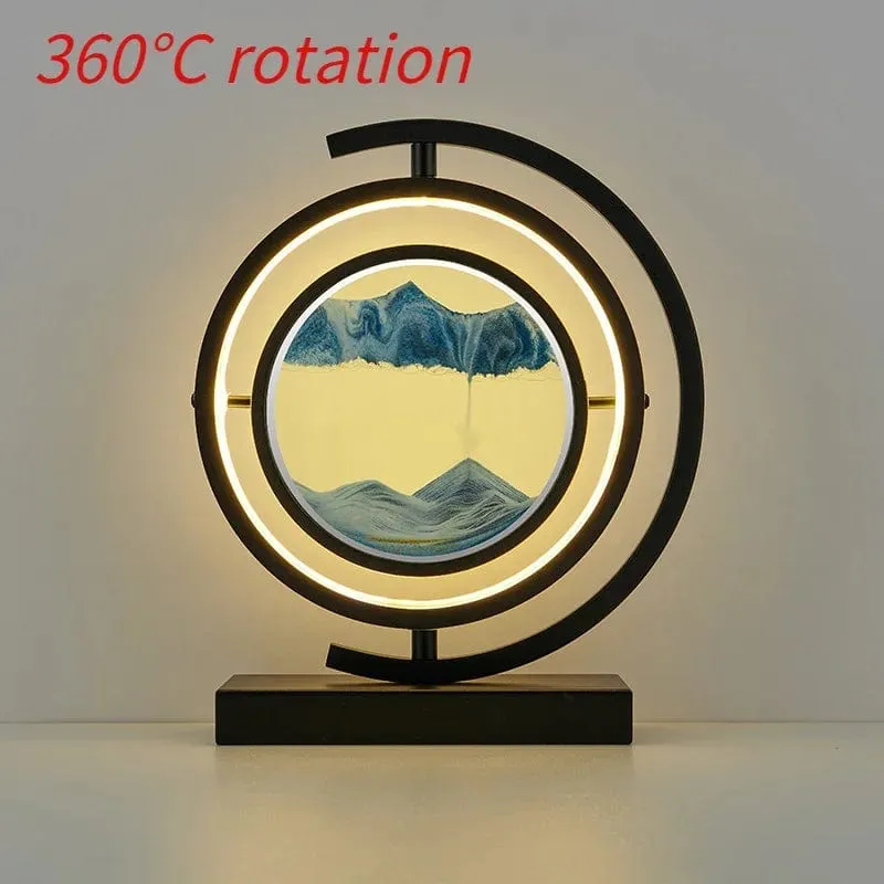 Quicksand Glow: LED Hourglass Art Table Lamp - Unique Decorative Sand Painting Night Light for Bedroom and Home Décor