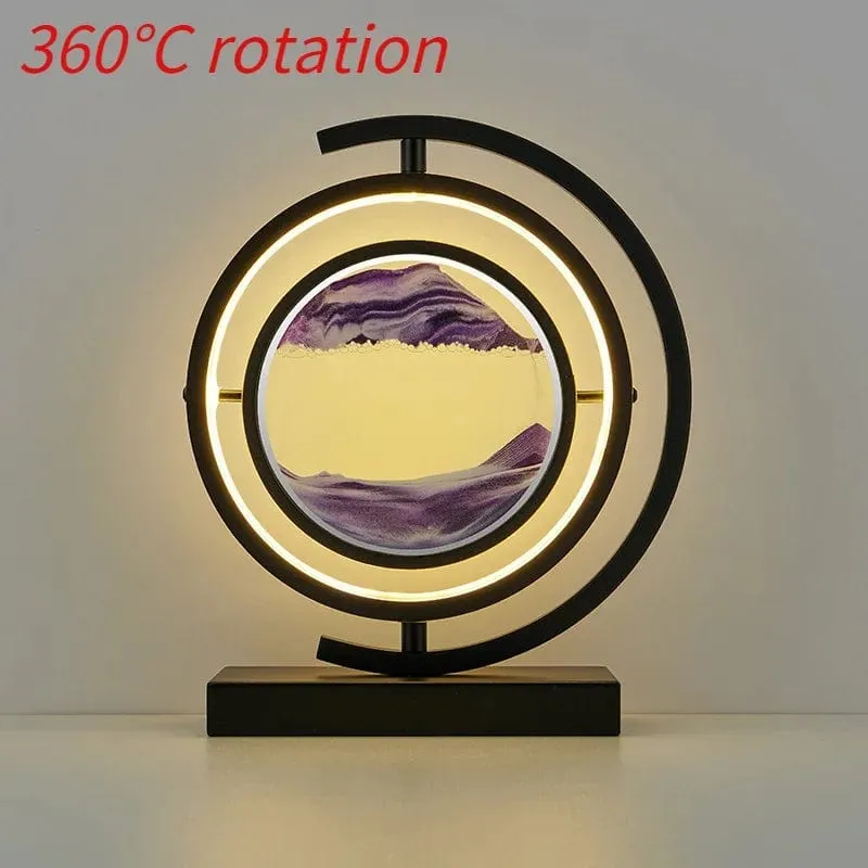 Quicksand Glow: LED Hourglass Art Table Lamp - Unique Decorative Sand Painting Night Light for Bedroom and Home Décor